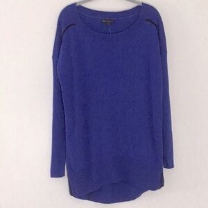 Banana Republic Long Sleeve Lightweight Blue Tunic Sweater, Black Stripes